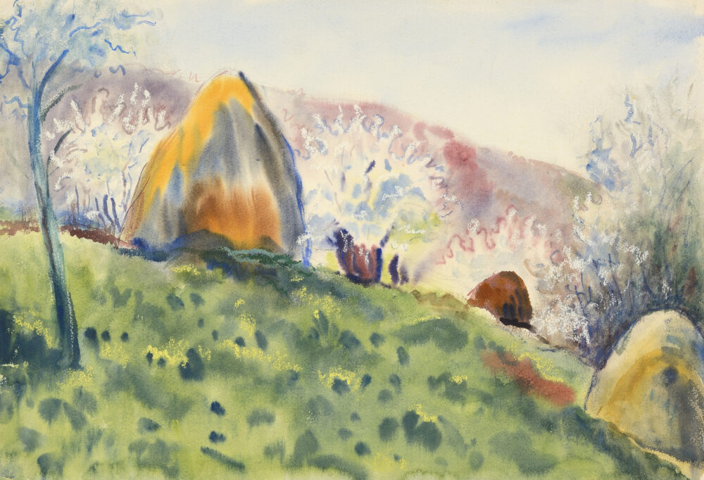 Васка Емануилова Игова /1905-1985/ - "Градина с купи сено II"