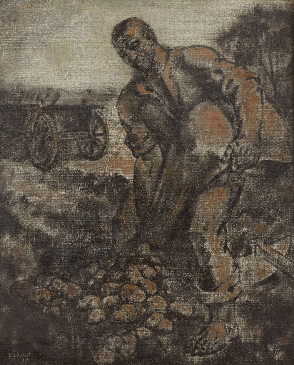 Georgi Bogdanov /1910-1974/ - ”Peasant in the Field” 1944 , collection PhD R.Marinska