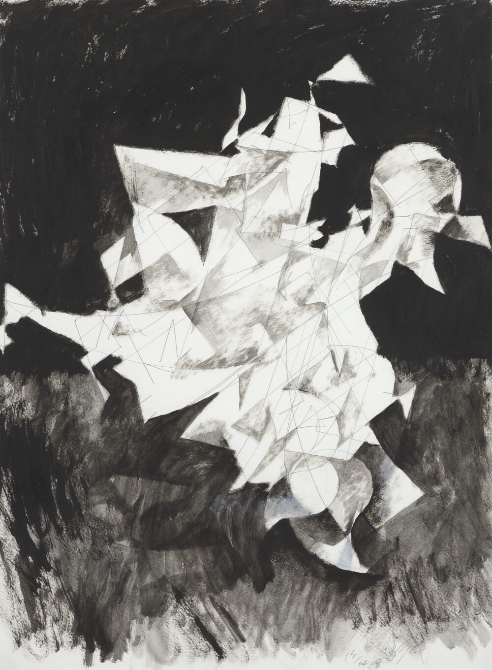 Zhao Jianfei "Composition” 2008 - , ink, pencil, paper, 61,5x46 cm, inscription, signed, M52217443, collection PhD R.Marinska