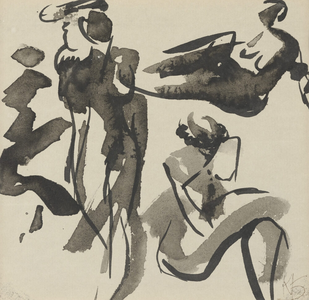 Undeciphered signature /К. B./ - ”Composition with female figures”, collection PhD R.Marinska