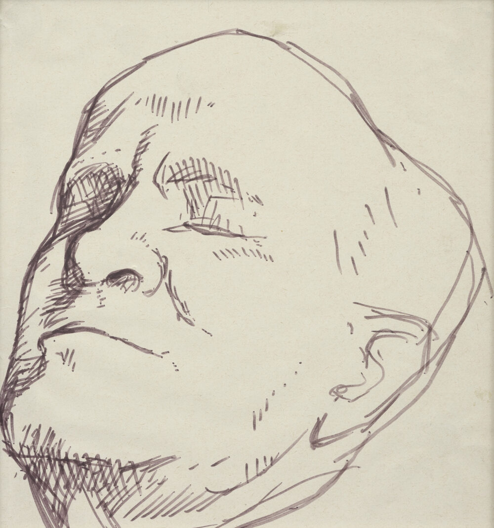 Dimitar Arnaoudov /1933-1989/ - ”Preparatory Drawing for a Portrait of Petko Staynov” 1971, collection PhD R.Marinska