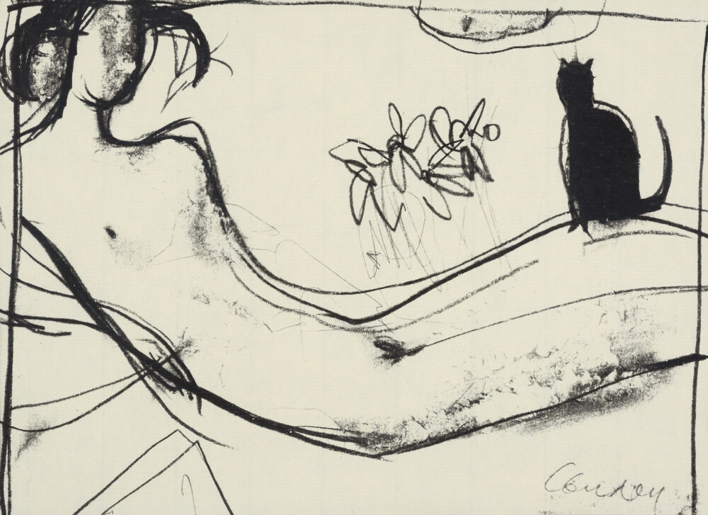 Svilen Blazhev /b. 1953/ - ”Naked Woman with a Cat”, collection PhD R.Marinska