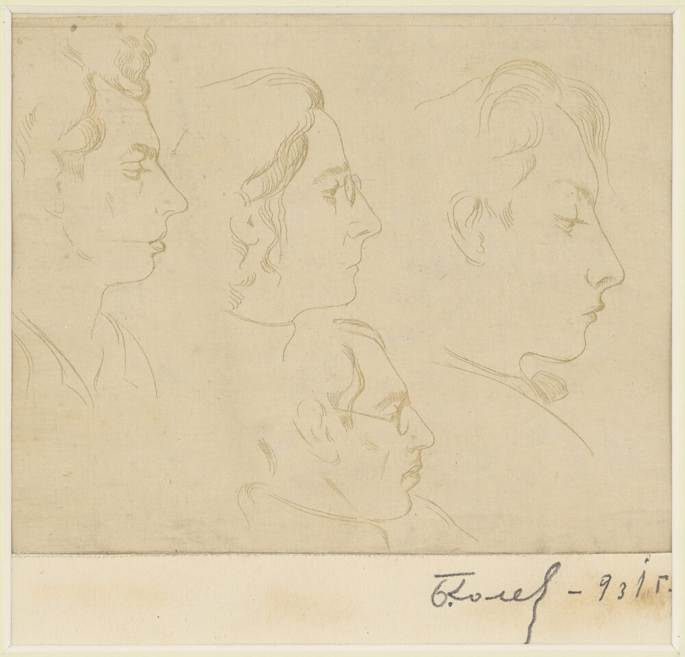 Boris Kolev /1906-1982/ - Studies of Male Profiles, 1931, collection PhD R.Marinska