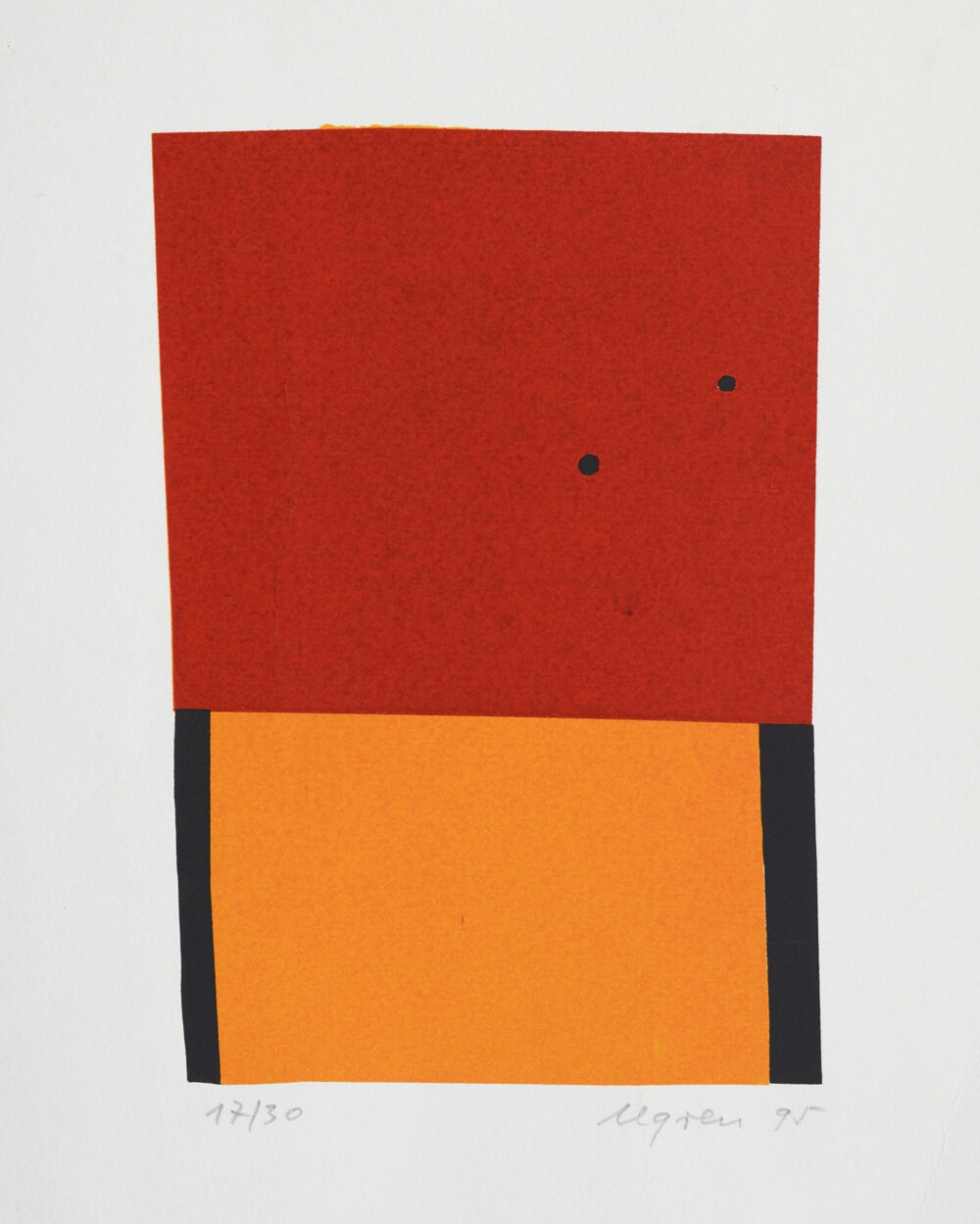 Undeciphered signature "Abstract Composition” 1995 - , mixed techniques, cardboard, 17/30, 27x23 cm, signed, dedication from the author 1996, S52242941, collection PhD R.Marinska