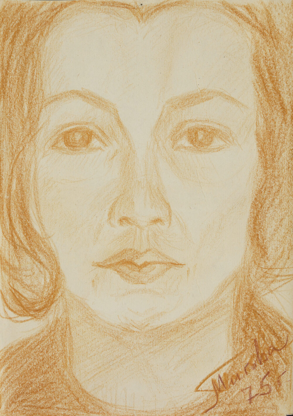 Undeciphered signature /P. Migova/ - ”Portrait of a Woman” 1975, collection PhD R.Marinska