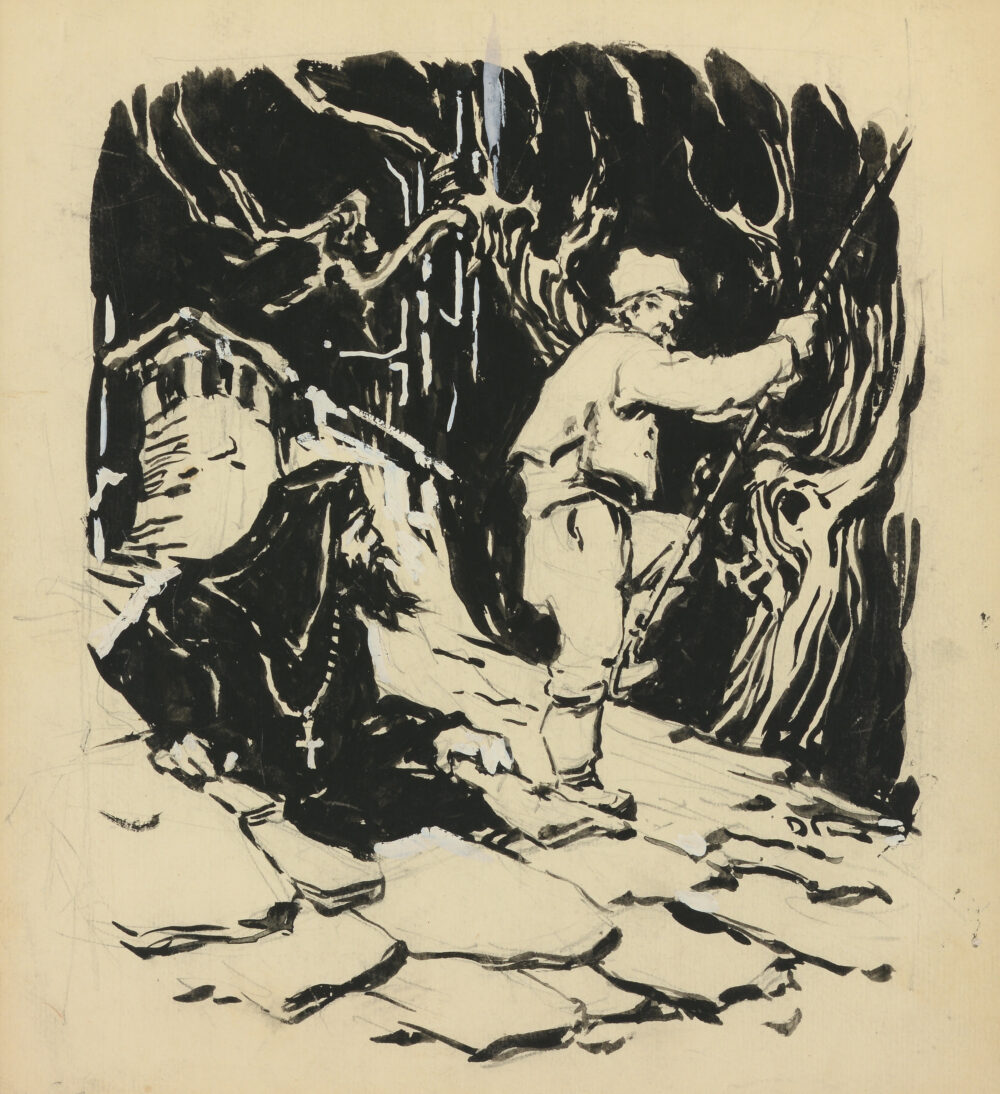 Dimitar Atanasov Gyuzhenov /1891-1979/ - „Illustration based on a story by Zvezdelin Tsonev: The Troyan Master“