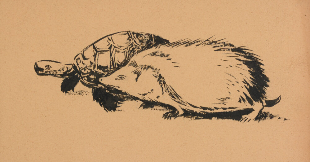 Nikola Penev Tuzsukov /1900-1997/ - „Hedgehog and turtle“