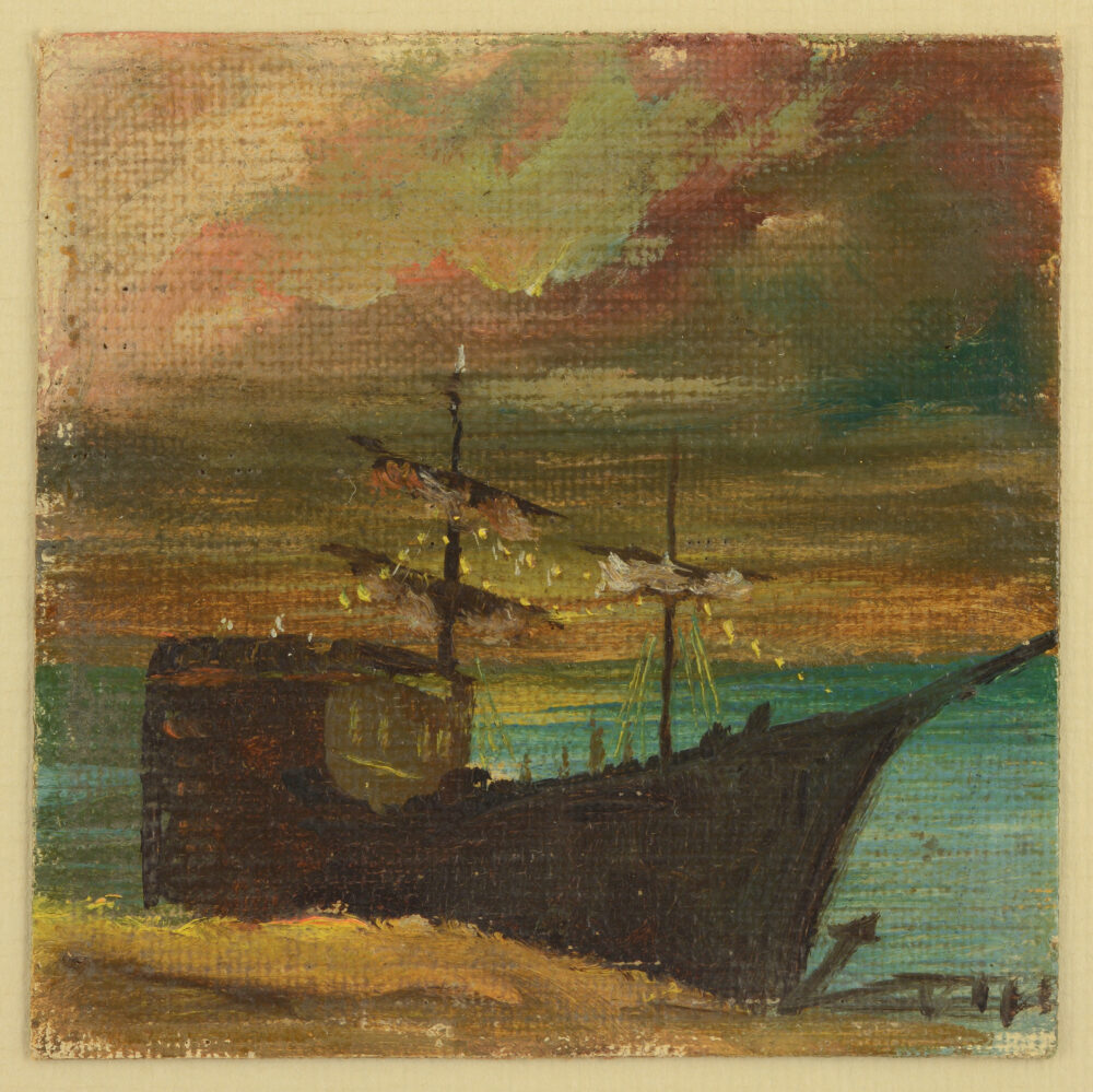 Unknown author - „Ship on the shore”