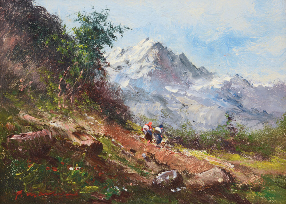 Unknown author - „Landscape with mountain peaks”
