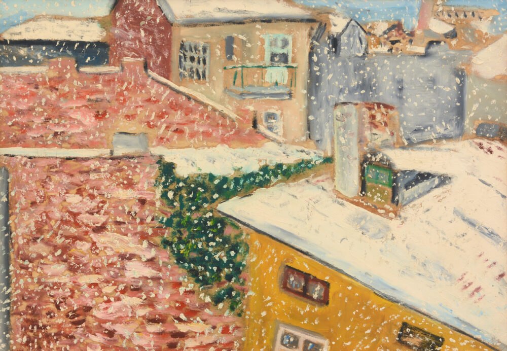 Unknown author - „Snowy rooftops”