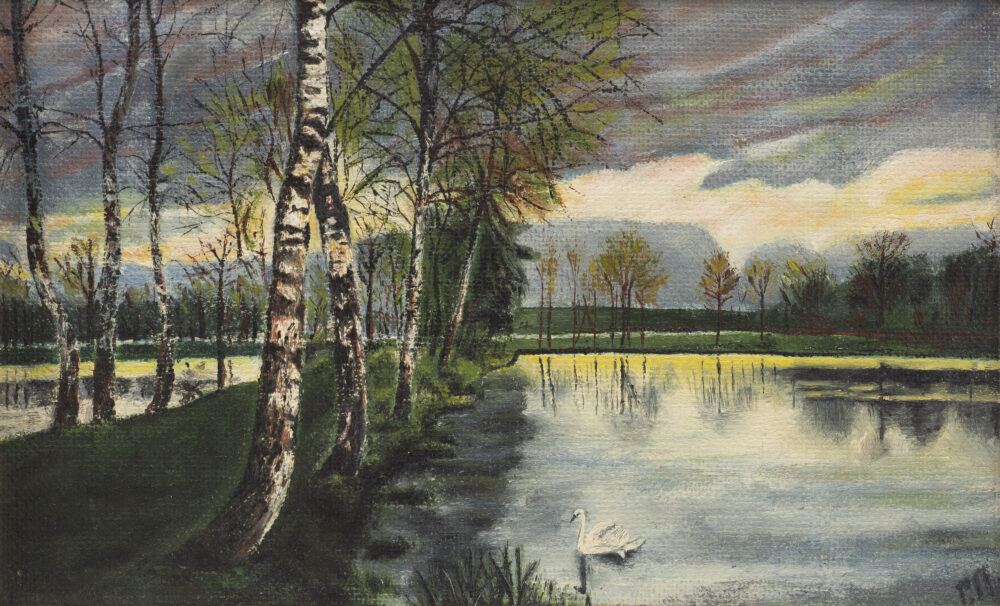 Unknown Signature - ”Landscape with Swan"