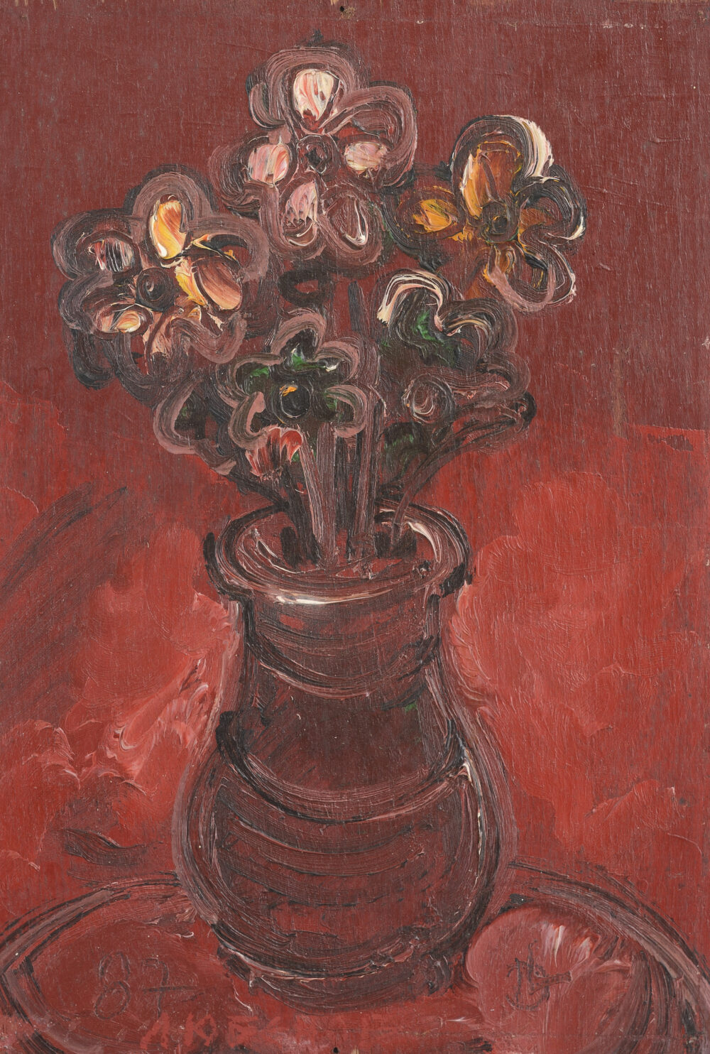 Dimitrii Liubenov /b.1947/ - ”Flowers in red” d.1987