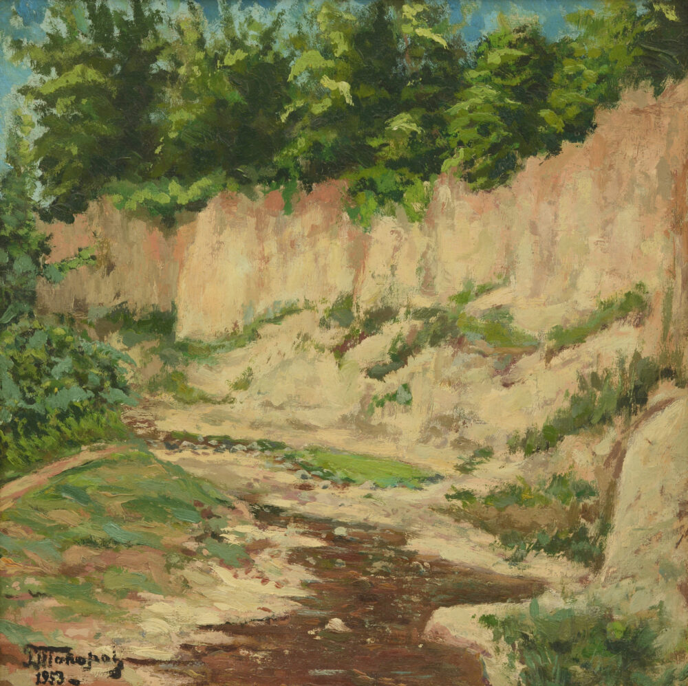 R. Toporov - „Landscape with a river“ d.1953