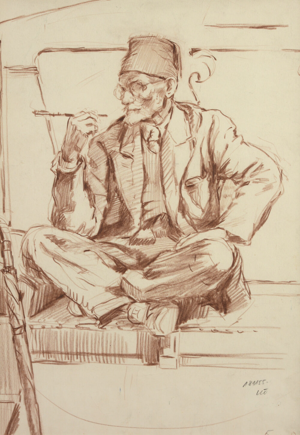 Ivan Stefanov Bogdanov /1929-2017/ - „А мan with a cigarette“ d.18.11.1955