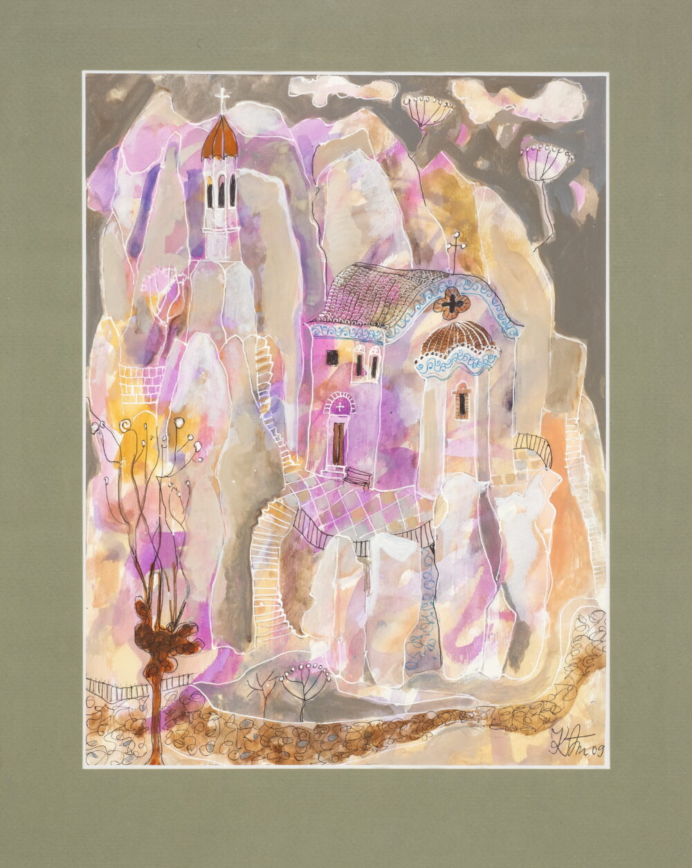Kalina Atanasova /b.1941/ - "Church by the Rocks" 2009