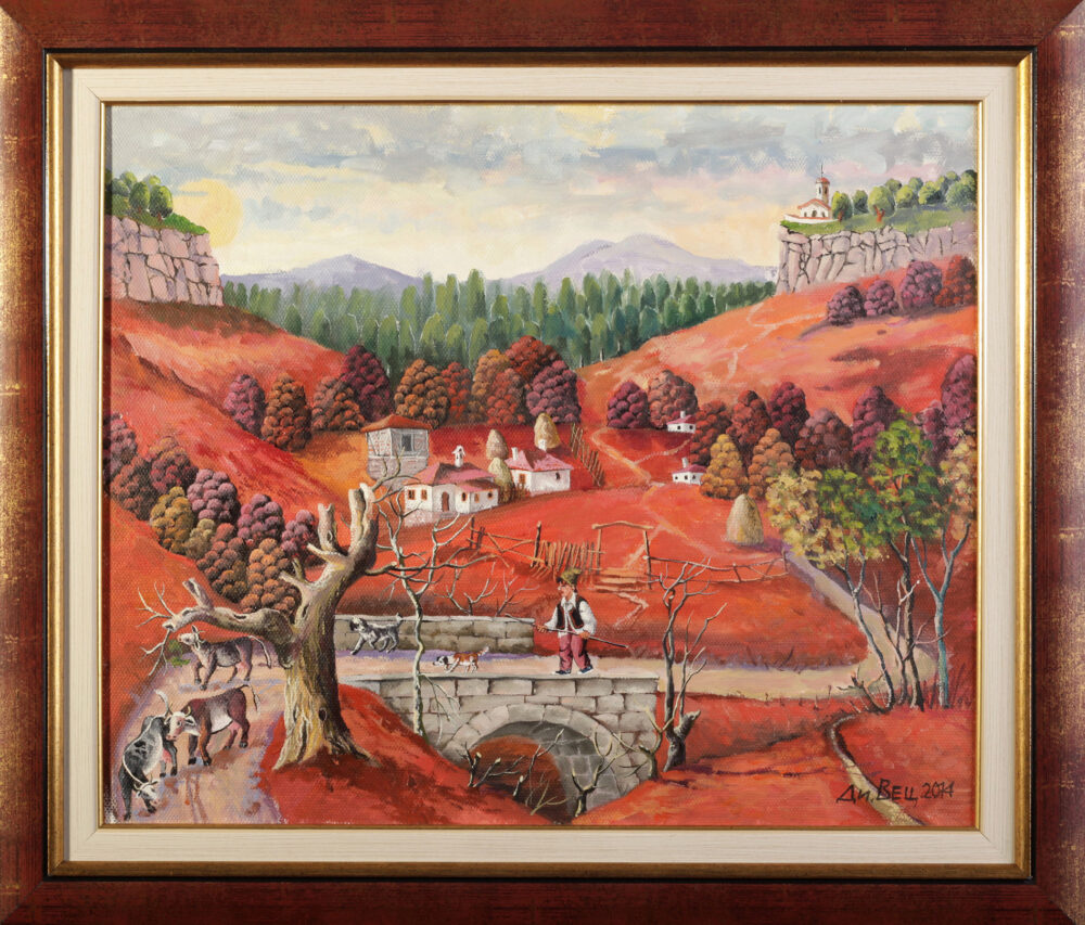 Dimitar Vetsin /b.1950/ - "Landscape in Red" 2014